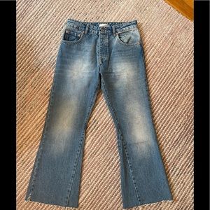 Anine Bing cropped kick flare denim jeans size 27